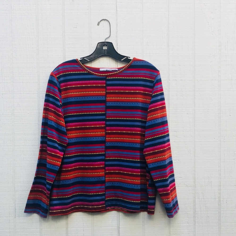 Vintage knit striped long sleeve T-shirt